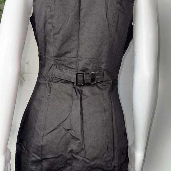 Commense Sleeveless Mini Dress Button‎ Front Fitted Party Cocktail Black Size L - Picture 11 of 17